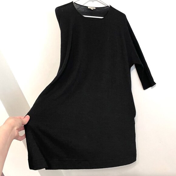 WILFRED FREE ARITZIA Cober T-Shirt Dress Black Knit Relaxed Fit Mini Shift Dress - Picture 10 of 16